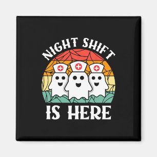 Nurse Halloween Men Women Night Shift Crew Ghost Magnet