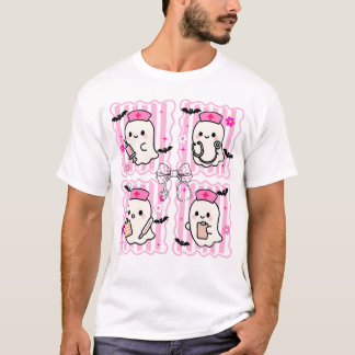 Nurse Halloween Preppy Nurse Boo Boo Crew Spooky T-Shirt