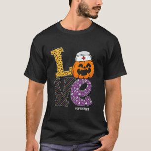 Nurse Halloween Pumpkin Costume Love Ortho Nurse L T-Shirt