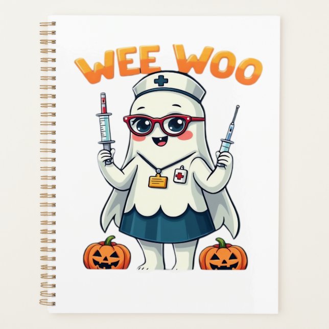 Nurse Halloween ready Classic T-Shirt Planner (Front)