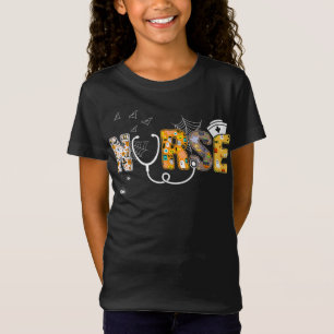 Nurse Halloween Shirt Gift With Pumpkin Boo Spider