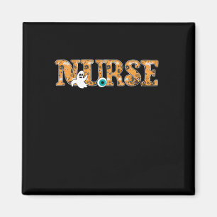 Nurse Halloween Spooky Cute Leopard Groovy Magnet
