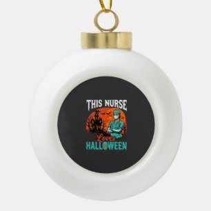 Nurse Halloween Spooky Healthcare Design_1 Ceramic Ball Christmas Ornament