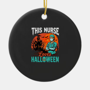 Nurse Halloween Spooky Healthcare Design_1 Ceramic Tree Decoration