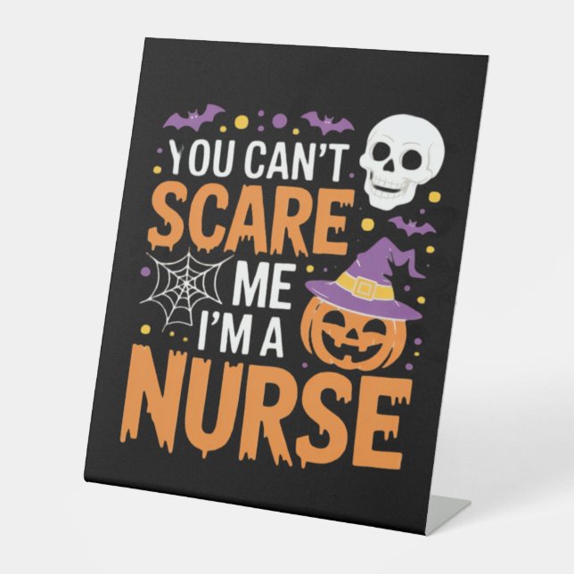 Nurse Halloween Witch Funny Nursing Essential T-Sh Pedestal Sign (Front)