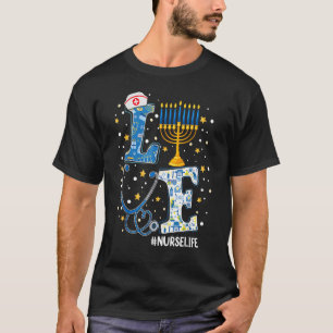 Nurse Hanukkah Jewish Nurses Chanukah Pj Pyjamas T-Shirt