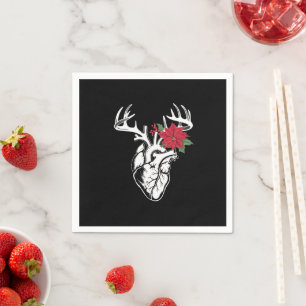 Nurse Heart Anatomy Reindeer Heart Cath Lab RN Napkin