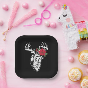 Nurse Heart Anatomy Reindeer Heart Cath Lab RN Paper Plate