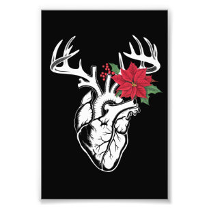 Nurse Heart Anatomy Reindeer Heart Cath Lab RN Photo Print