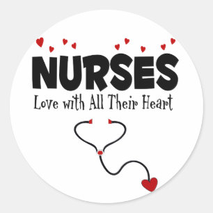 Nurse Heart Gift Classic Round Sticker