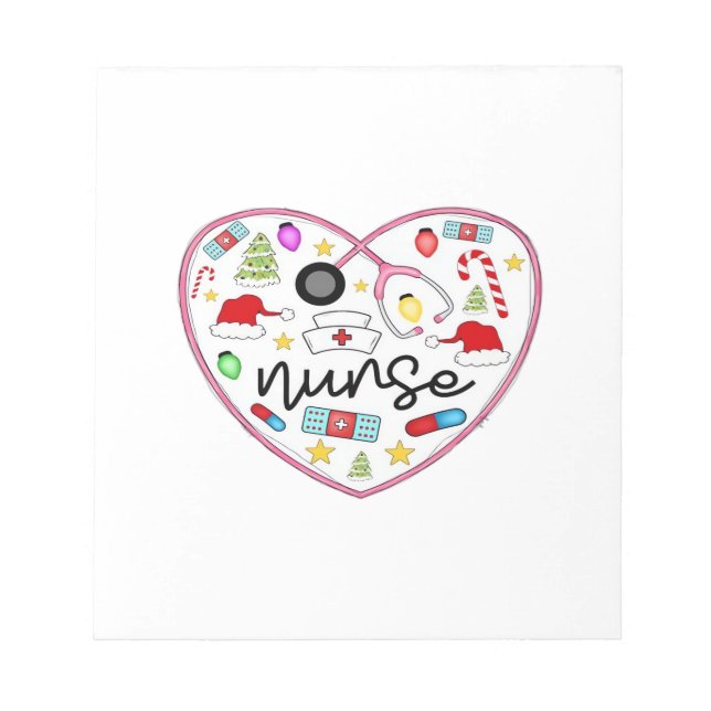 Nurse Heart, Halloween Oversized T-Shirt Notepad (Front)