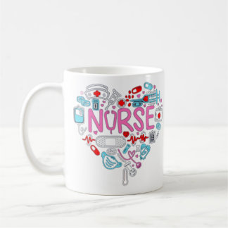 Nurse Heart Illustration Coffee Mug