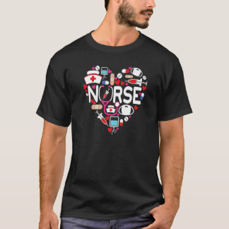 Nurse Heart Nursing School Graduation Nurse Life N T-Shirt