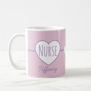 Nurse Heart Pink and Purple coffee mug