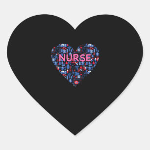 Nurse Heart RN Nurse for Women Inspirational Nurse Sticker