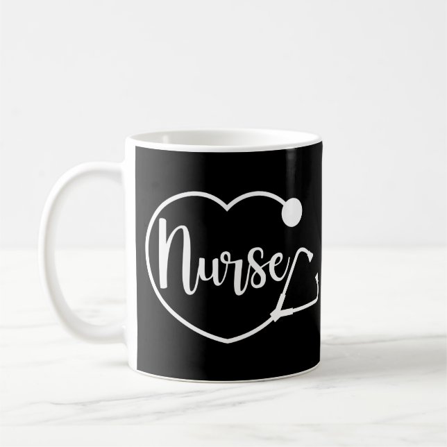 Nurse Heart stethoscopes Coffee Mug (Left)