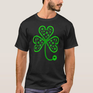 Nurse Heartbeat Funny St Patricks Day Shamrock C T-Shirt