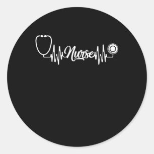 Nurse Heartbeat Nursing Classic Round Sticker