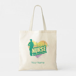 Nurse Heartbeat Vintage Graduation Nursing School Tote Bag