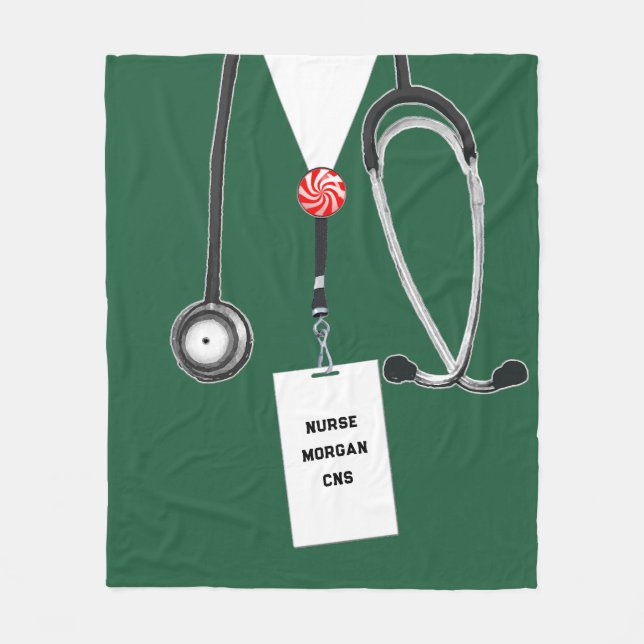 Nurse Holiday Gift Fleece Blanket (Front)