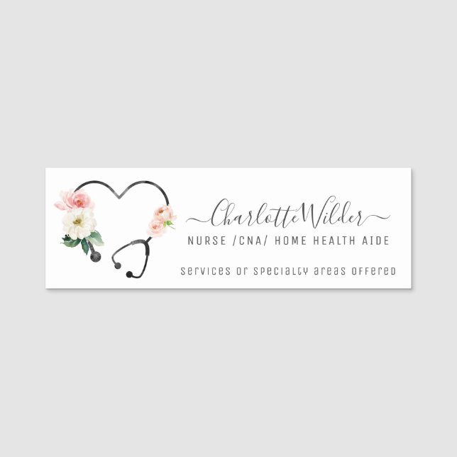 Nurse Home Health CNA  Name Tag (Front)
