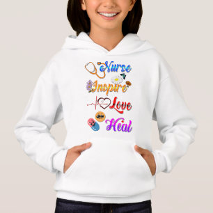 Nurse Hoodies Inspire Love Heal Med Therapist