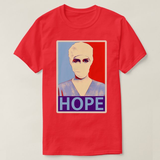 Nurse HOPE Tribute in Shepard Fairey Style T-Shirt (Design Front)