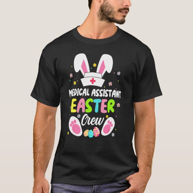 Nurse Hospital Doctor Bunny Pets Easter Day Egg Hu T-Shirt (Front)