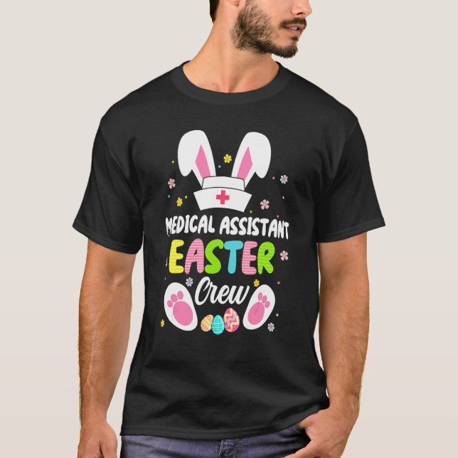 Nurse Hospital Doctor Bunny Pets Easter Day Egg Hu T-Shirt (Front)