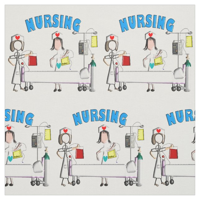 Nurse Hospital Scene Fabric (Swatch)