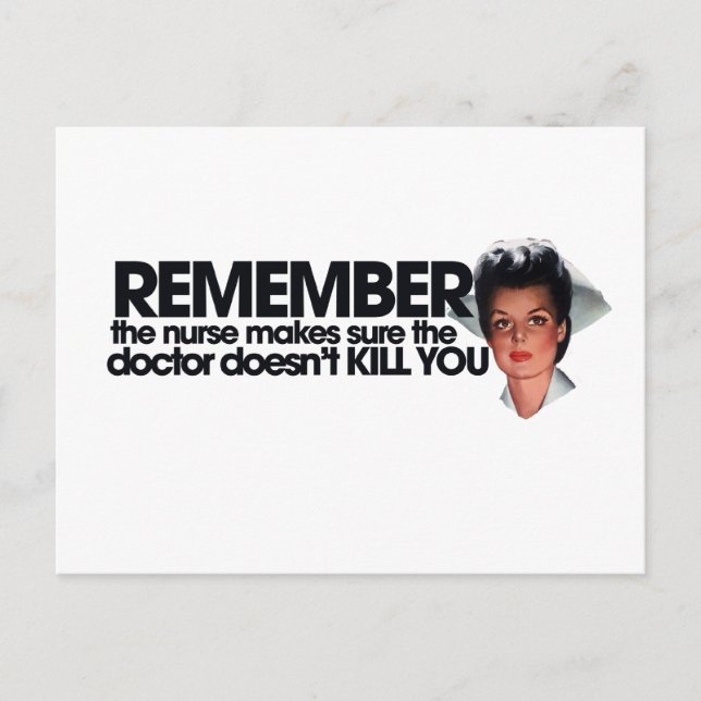 Nurse Humour Postcard (Front)