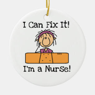 Nurse I Can Fix It T-shirts and Gifts Ceramic Tree Decoration