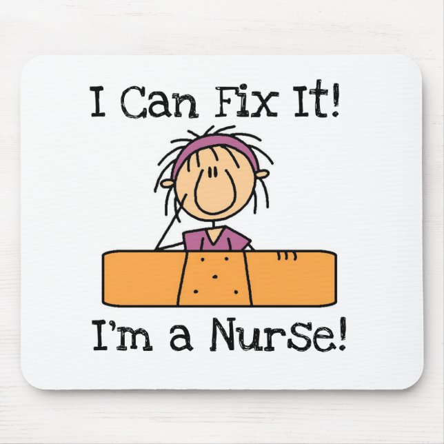 Nurse I Can Fix It T-shirts and Gifts Mouse Pad (Front)