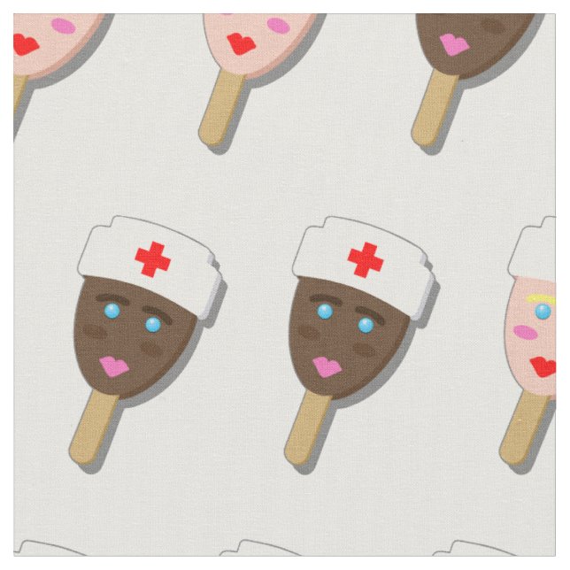 nurse ice cream popsicle on white fabric (Close Up)