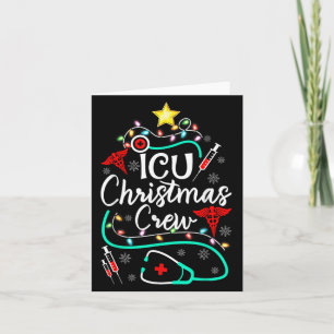 Nurse Icu Christmas Crew Nursing Christmas Tree Card