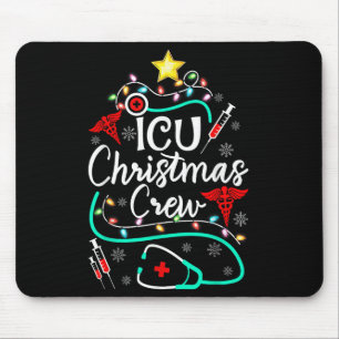 Nurse Icu Christmas Crew Nursing Christmas Tree Mouse Pad