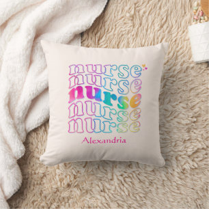 "Nurse" in Elegant Rainbow Colours Cushion