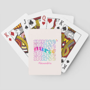 "Nurse" in Elegant Rainbow Colours Playing Cards