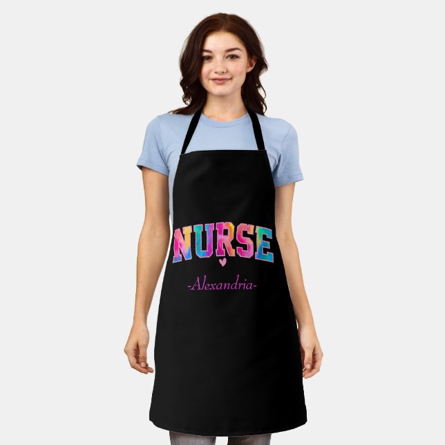 "Nurse" in Elegant Rainbow Colours | Vibrant & Apron (Worn)