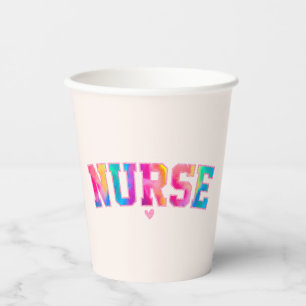 "Nurse" in Elegant Rainbow Colours Vibrant & Paper Cups