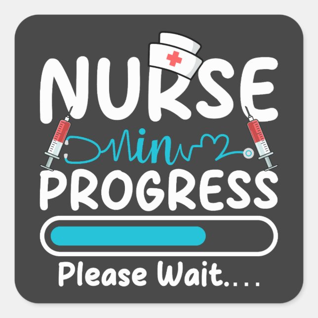 Nurse in Progress Loading Square Sticker (Front)