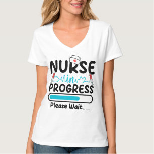 Nurse in Progress Loading Women V-Neck T-Shirt