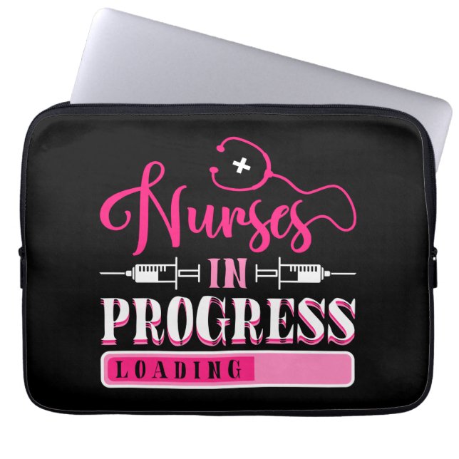 Nurse In Progress Nursing School Student Laptop Sleeve (Front)
