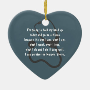 Nurse Inspirational Heart Christmas Gift  Ceramic Tree Decoration