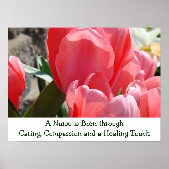 Nurse is Born art prints Caring Compassion Healing (Front)