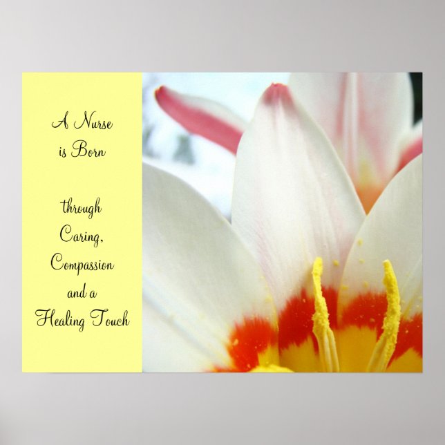 Nurse is Born art prints Caring Compassion Healing (Front)