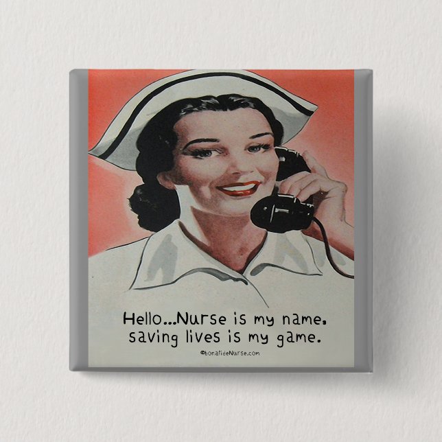 Nurse is my Name 15 Cm Square Badge (Front)
