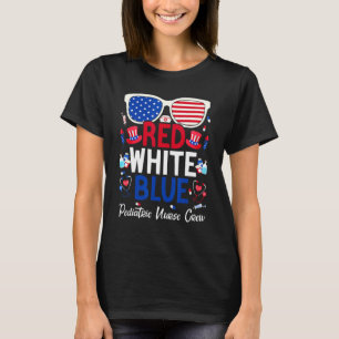Nurse July 4th Red White Blue Pediatric Nurse Crew T-Shirt