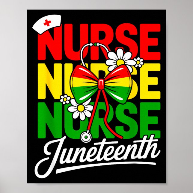 Nurse juneteenth black rn pride healthcare worker  poster (Front)