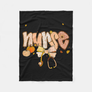 Nurse Labor And Delivery Coquette Fall Pumpkin Tha Fleece Blanket